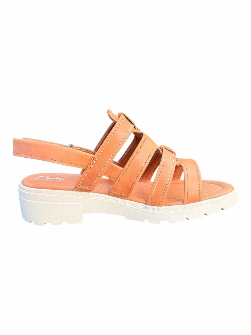 Clarks Collection Coast Shine Tan Leather Comfort  Sandals NIB Women’s 12W